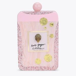 Kurt Geiger London Perfume Bottle Clutch Pink Comb Glitter Bag NEW